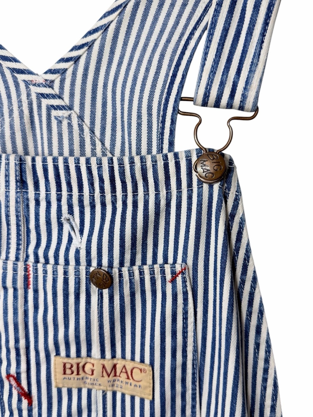 Big Mac 1970s Conductor’s Work Overalls In Very Good Vintage Condition BlueWhite - Picture 7 of 10
